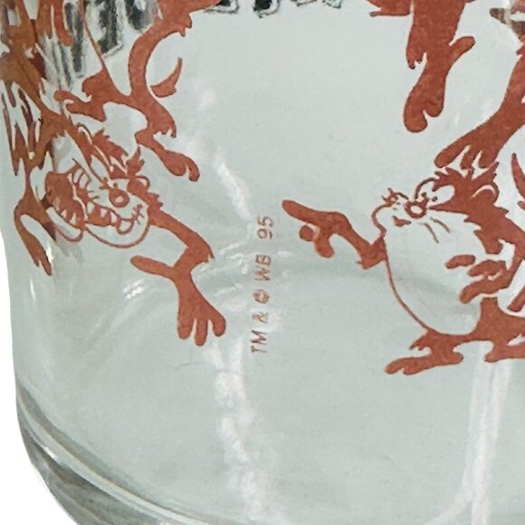 RARE 1995 Looney Tunes Taz Tasmanian Devil Tweety Warner Bros Glass Lot of 2 - Picture 7 of 16